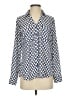 Express 100% Polyester Polka Dots Blue Long Sleeve Blouse Size S - photo 1