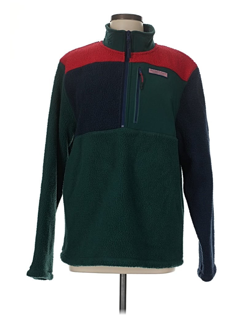 Pre-owned Vineyard Vines Fleece Jacket In Green