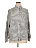Express 100% Rayon Stripes Silver Long Sleeve Button-Down Shirt Size XL - photo 1