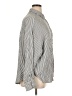 Express 100% Rayon Stripes Silver Long Sleeve Button-Down Shirt Size XL - photo 4