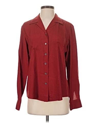 Anne Klein II Long Sleeve Silk Top (view 1)