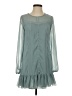 BCBGeneration 100% Polyester Solid Teal Casual Dress Size XS - photo 1