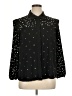 Alfani 100% Polyester Polka Dots Black Long Sleeve Blouse Size 1X - photo 1