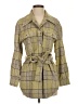 Line & Dot 100% Polyester Plaid Green Trenchcoat Size XS - photo 1