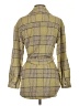 Line & Dot 100% Polyester Plaid Green Trenchcoat Size XS - photo 2