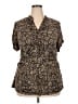 Lane Bryant Brown Short Sleeve Blouse Size 18 - 20 Plus - photo 1