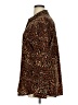 Nine West 100% Polyester Animal Print Brown Long Sleeve Blouse Size XL - photo 5