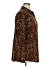 Nine West 100% Polyester Animal Print Brown Long Sleeve Blouse Size XL - photo 4