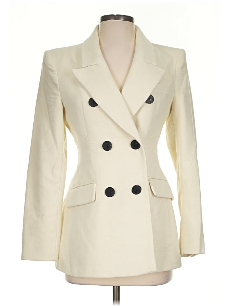 Pre-owned Zara Blazer Jacket In Ivory