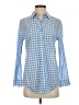 Vineyard Vines Checkered-gingham Blue Long Sleeve Button-Down Shirt Size 0 - photo 1