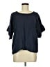 Elena Baldi 100% Linen Blue Short Sleeve Blouse Size M - photo 1