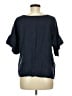 Elena Baldi 100% Linen Blue Short Sleeve Blouse Size M - photo 2