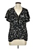 Tory Burch 100% Silk Black Short Sleeve Silk Top Size 8 - photo 1