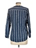 Westside 100% Viscose Chevron-herringbone Blue Long Sleeve Blouse Size L - photo 2