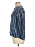 Westside 100% Viscose Chevron-herringbone Blue Long Sleeve Blouse Size L - photo 5