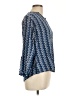 Westside 100% Viscose Chevron-herringbone Blue Long Sleeve Blouse Size L - photo 4