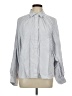 Max Studio Stripes Gray Long Sleeve Blouse Size L - photo 1