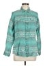 Ariat 100% Cotton Chevron-herringbone Teal Long Sleeve Button-Down Shirt Size M - photo 1