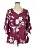 BLOOMCHIC 100% Polyester Burgundy 3/4 Sleeve Blouse Size 14 - 16 - photo 1