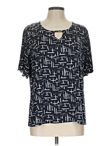 Ashley Blue Short Sleeve Blouse (view 1)