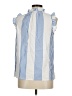 Talbots Stripes Blue Sleeveless Button-Down Shirt Size M - photo 2