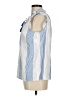 Talbots Stripes Blue Sleeveless Button-Down Shirt Size M - photo 5