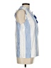 Talbots Stripes Blue Sleeveless Button-Down Shirt Size M - photo 4