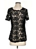 Peter Nygard Black Short Sleeve Top Size S - photo 1