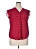 Fun2Fun 100% Polyester Burgundy Short Sleeve Blouse Size XL - photo 2