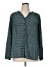 Van Heusen 100% Polyester Tweed Teal Long Sleeve Blouse Size XL - photo 1