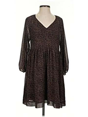 Madewell Crinkle Georgette V-Neck Babydoll Dress in Brushed Texture (view 1)