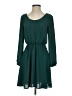 Lush 100% Polyester Solid Teal Casual Dress Size S - photo 1