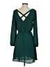 Lush 100% Polyester Solid Teal Casual Dress Size S - photo 2