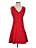 Theory 100% Polyester Solid Red Cocktail Dress Size 0 - photo 1