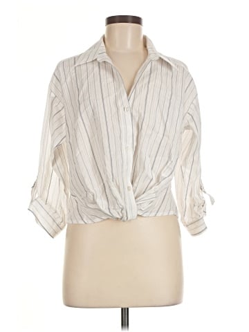 BCX 3/4 Sleeve Button-Down Shirt (view 1)