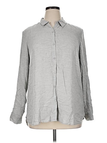 Express Outlet Long Sleeve Button-Down Shirt (view 1)