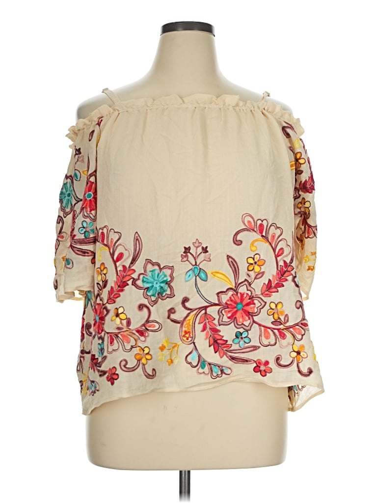 Pre-owned Cato 3/4 Sleeve Blouse In Ivory