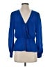 Parker 100% Silk Blue Long Sleeve Silk Top Size XS - photo 1