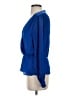 Parker 100% Silk Blue Long Sleeve Silk Top Size XS - photo 5