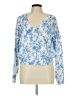 Francesca's Floral Blue Pullover Sweater Size L - photo 1