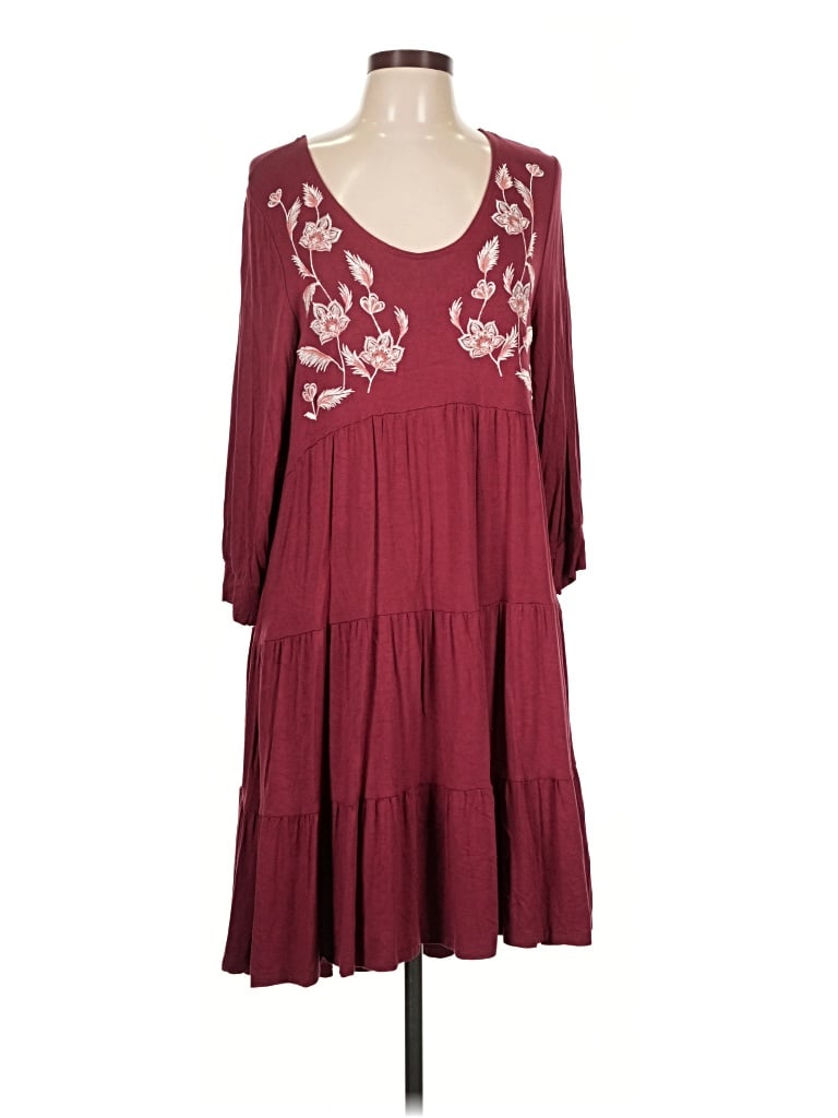 Pre-owned Cupio Casual Dress In Burgundy