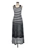 Faded Glory 100% Polyester Stripes Gray Casual Dress Size M - photo 1