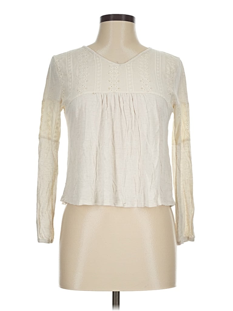 Pre-owned Jolt Long Sleeve Blouse In Ivory