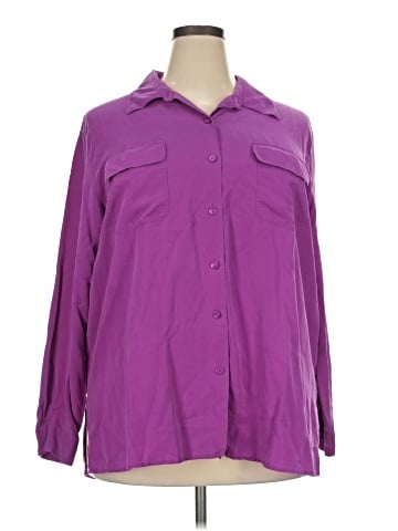 Avenue Long Sleeve Silk Top (view 1)