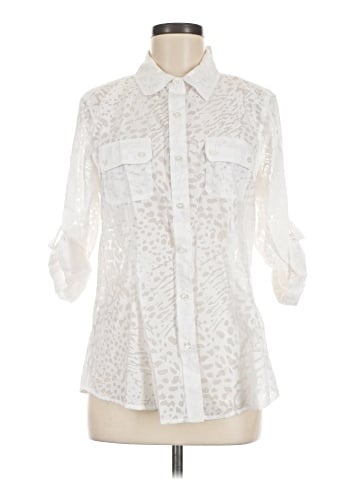 Calvin Klein 3/4 Sleeve Button-Down Shirt (view 1)