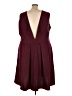 BLOOMCHIC 100% Polyester Solid Burgundy Casual Dress Size 28 - photo 2