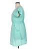 Delirious 100% Polyester Solid Teal Casual Dress Size XL - photo 5