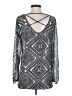 Charming Charlie 100% Polyester Gray Long Sleeve Blouse Size S - photo 2