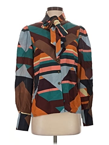 Tracy Reese Long Sleeve Silk Top (view 1)