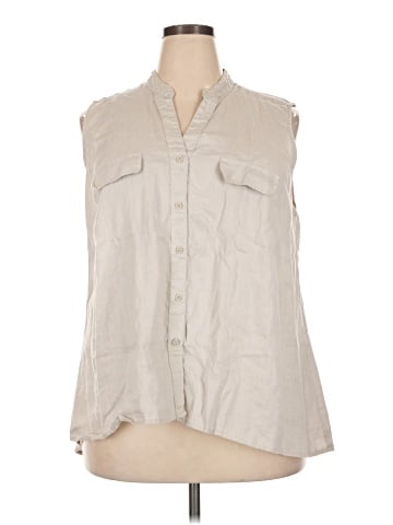 Grace Elements Sleeveless Button-Down Shirt (view 1)